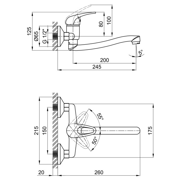 Змішувач для кухні Lidz (CRM) Premiera 41 009