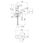 Змішувач для кухні Lidz (CRM) Mars 81 002M 150 мм