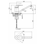 Змішувач для кухні Lidz (CRM) Mars 81 003 00 250 мм