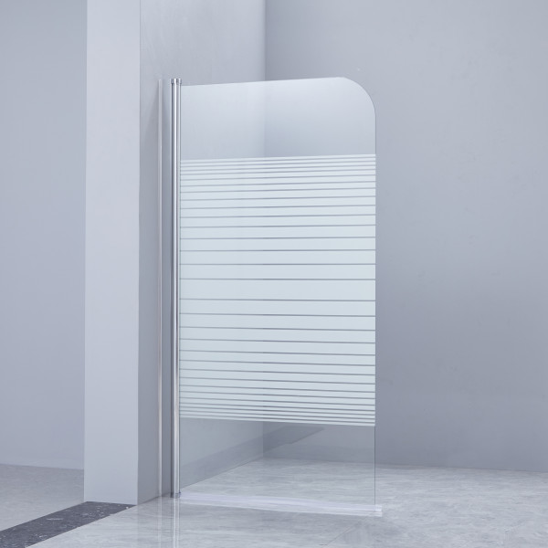 Штора на ванну Lidz Brama SS80x150L.CRM.L стекло Linie 6 мм, левая