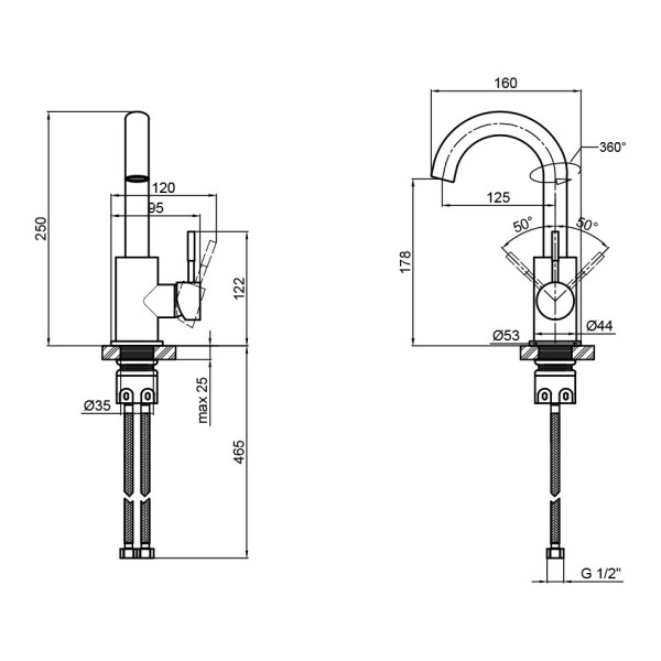 Змішувач для кухні Lidz (NKS) 12 32 015F-5
