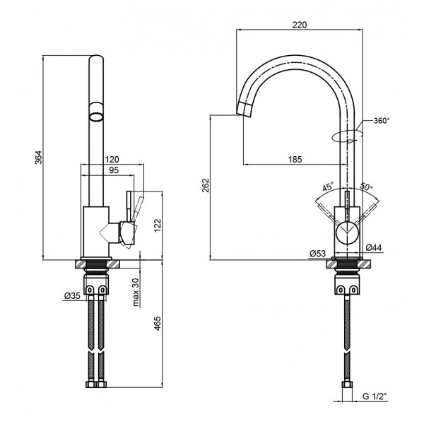 Змішувач для кухні Lidz (BLA) 12 32 015F-8