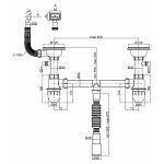 Сифон подвійний для кухонної мийки Lidz (GRA) 47 01 002 11 (вихід 50/40мм)