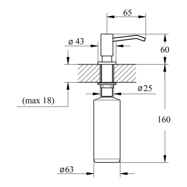 Дозатор для миючого засобу Lidz (CRM) 112 02 000 11