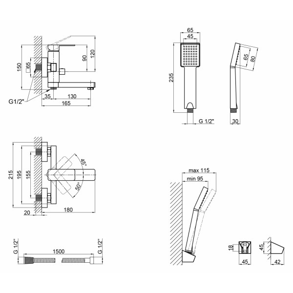 Змішувач для ванни Lidz (CRM) 21 45 006-1 New