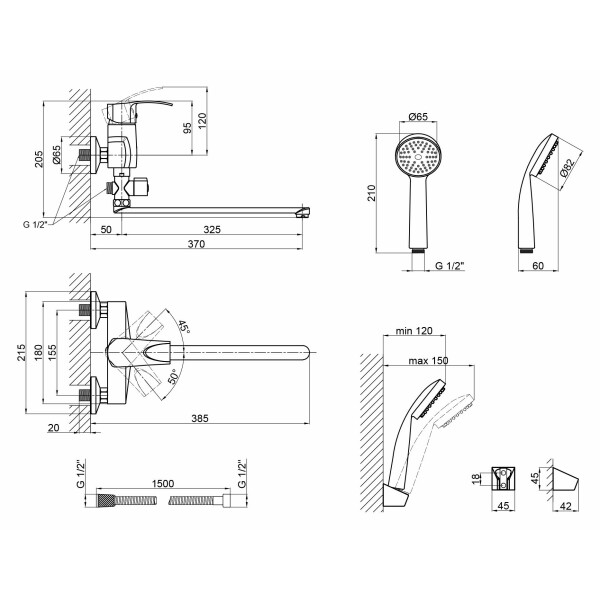 Змішувач для ванни Lidz (CRM) 41 86 005C-2