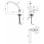 Змішувач для кухні Lidz (CRM) 44 80 008F-3