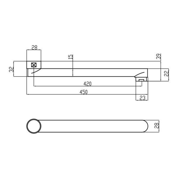 Излив для ванны Lidz (CRM) 54 02 450 00