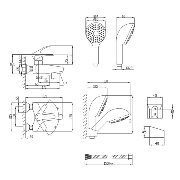Змішувач для ванни Lidz (CRM) 41 86 006-1 New