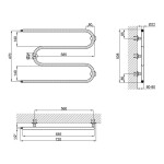 Полотенцесушитель водяной Lidz Snake (CRM) D25х1/2" 500x700
