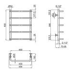 Полотенцесушитель водяной Lidz Standard (CRM) D32/20х1/2" 400x600 P5