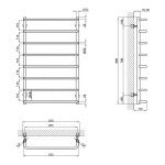 Полотенцесушитель водяной Lidz Standard (CRM) D32/20х1/2" 600x1000 P8
