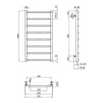 Полотенцесушитель водяной Lidz Trapezium (CRM) D38/25 500x1000 P8