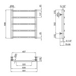 Полотенцесушитель водяной Lidz Trapezium (CRM) D38/25 500x600 P5