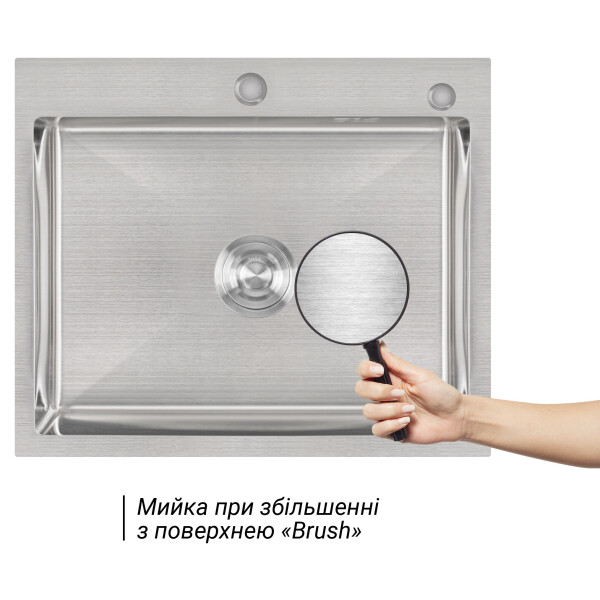 Набір 2 в 1 Lidz кухонна мийка H6050 3.0/1.0 мм Brush + дозатор для миючого засобу