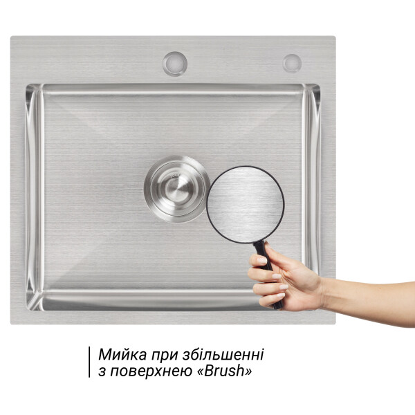 Набір 2 в 1 Lidz кухонна мийка H5045 3.0/1.0 мм Brush + дозатор для миючого засобу