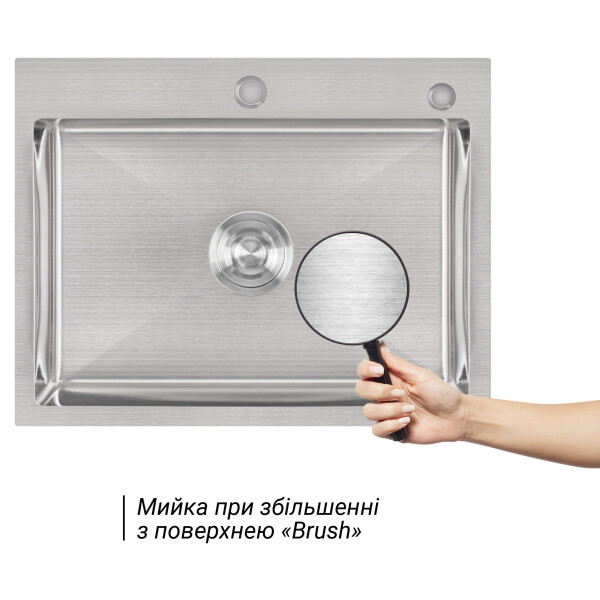 Набір 2 в 1 Lidz кухонна мийка H5845 3.0/1.0 мм Brush + дозатор для миючого засобу