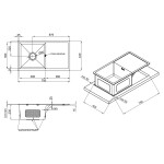 Кухонна мийка Lidz H7844 3.0/1.0 мм Brush (LIDZH7844LBRU3010)