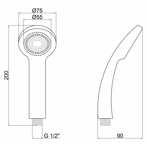 Лейка для ручного душа Lidz (CRM) 51 21 000 00