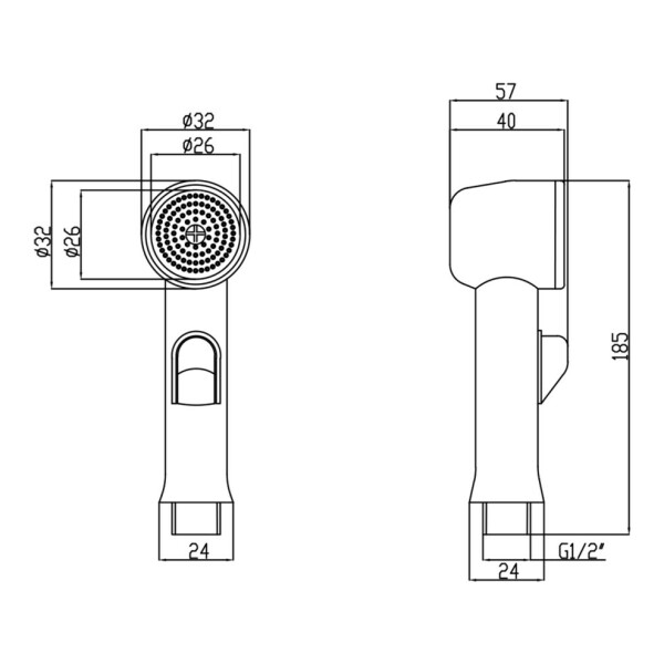 Лейка для гигиенического душа Lidz (CRM) 51 25 000 00