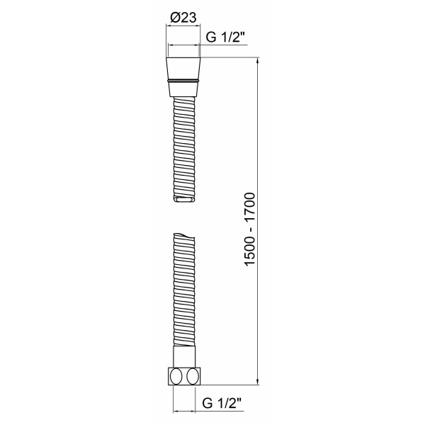 Шланг для душа Lidz (CRM) 50 06 150 00 1,50-1,70 м