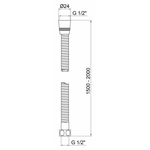 Шланг для душа Lidz (CRM) 50 13 150 00 1,50-2,20 м