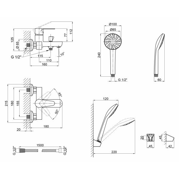 Змішувач для ванни Lidz (CRM) 46 78 006-1 New