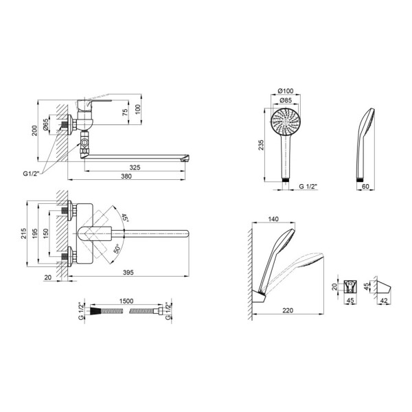 Змішувач для ванни Lidz (CRM) 23 48 005-2 New