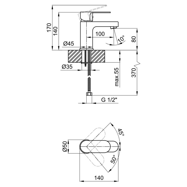 Змішувач для раковини Lidz (CRM) 24 49 001