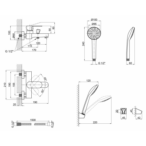 Змішувач для ванни Lidz (CRM) 24 49 006-1 New