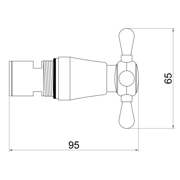 Кран-букса Lidz (CRM) 16 000 00 керамика 1/2" с ручкой Mayfair (пара)