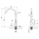 Кран на одну воду для кухні Lidz (NKS) 12 32 015SF-8