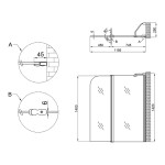 Штора на ванну Lidz Brama SS120x140R.CRM.FR стекло Frost 6 мм, правая