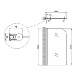 Штора на ванну Lidz Brama SS80x140L.CRM.FR стекло Frost 6 мм, левая