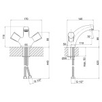 Змішувач для раковини Lidz (CRM) Mix 17 161