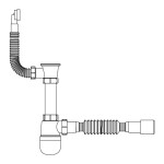 Сифон для раковини Lidz (WHI) 60 08 E004 00 з круглим переливом (вихід 50 мм)