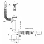 Сифон для раковини Lidz (WHI) 60 08 E004 00 з круглим переливом (вихід 50 мм)
