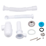 Сифон для раковини Lidz (WHI) 60 08 E004 00 з круглим переливом (вихід 50 мм)