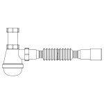 Сифон для раковини Lidz (WHI) 60 08 E003 00 (вихід 50 мм) без випуска