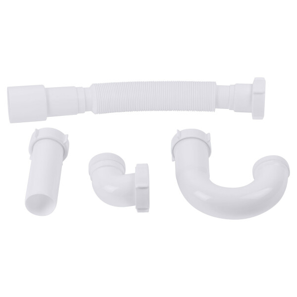 Сифон для кухонної мийки Lidz (WHI) 60 08 E002 00 прямоточний без випуска (вихід 50 мм)