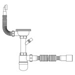 Сифон для кухонної мийки Lidz (WHI) 60 08 E001 01 ECO з круглим переливом (вихід 50 мм)