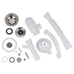 Сифон для кухонної мийки Lidz (WHI) 60 08 E001 01 ECO з круглим переливом (вихід 50 мм)