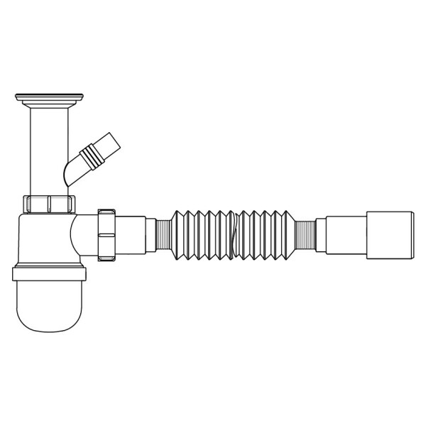 Сифон для раковини Lidz (WHI) 60 06 Y002 00 з відводом для пральної машини (вихід 50 мм)