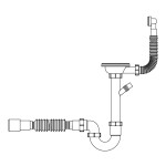 Сифон для кухонної мийки Lidz (WHI) 60 05 M004 00 прямоточний (выхід 50 мм)