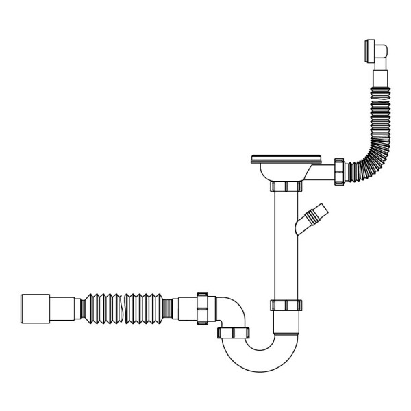 Сифон для кухонної мийки Lidz (WHI) 60 05 M004 00 прямоточний (выхід 50 мм)