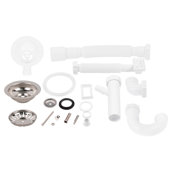 Сифон для кухонної мийки Lidz (WHI) 60 05 M004 00 прямоточний (выхід 50 мм)