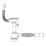 Сифон для кухонної мийки Lidz (WHI) 60 05 M002 01 EURO з відводом для пральної машини (вихід 50 мм)