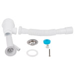 Сифон для кухонної мийки Lidz (WHI) 60 05 M002 00 з відводом для пральної машини (вихід 40/50 мм)