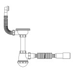 Сифон для кухонної мийки Lidz (WHI) 60 05 M001 01 EURO (вихід 50 мм)