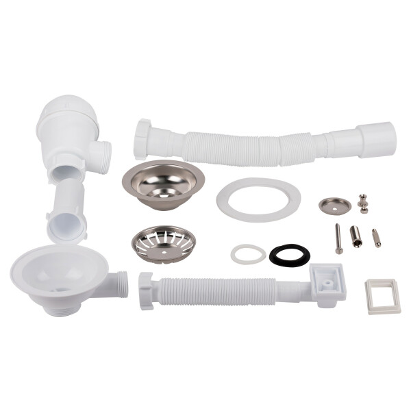 Сифон для кухонної мийки Lidz (WHI) 60 05 M001 01 EURO (вихід 50 мм)